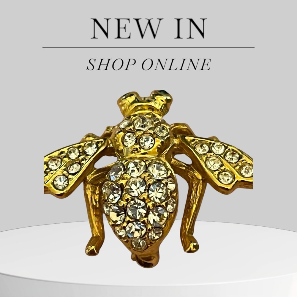 Joan Rivers Gold and Crystal Bee Brooch